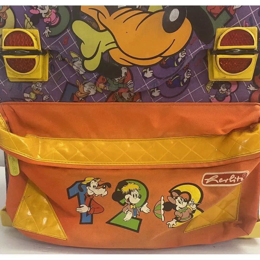 VERY RARE VINTAGE 90'S DISNEY Pluto Mickey school backpack‎ by HERLITZ